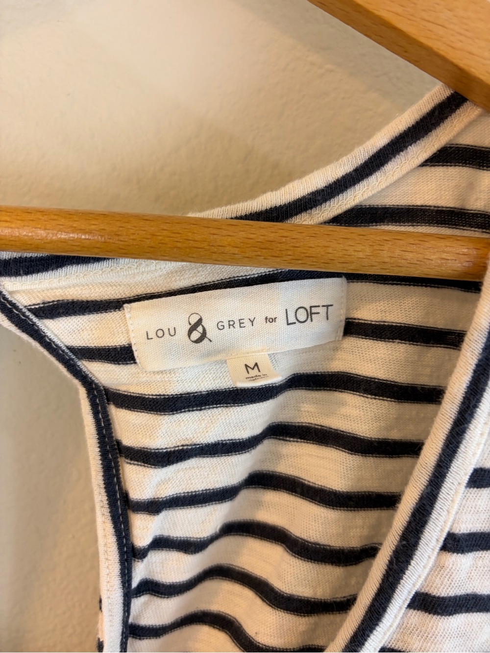 Lou & Grey by LOFT Romper Medium Gray White Drawstring Cutout Back - Picture 4 of 6